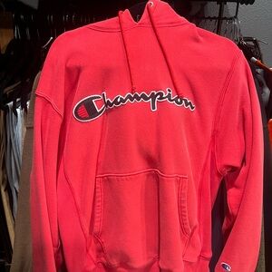 Champion Vibrant Red Reverse Weave Hoodie